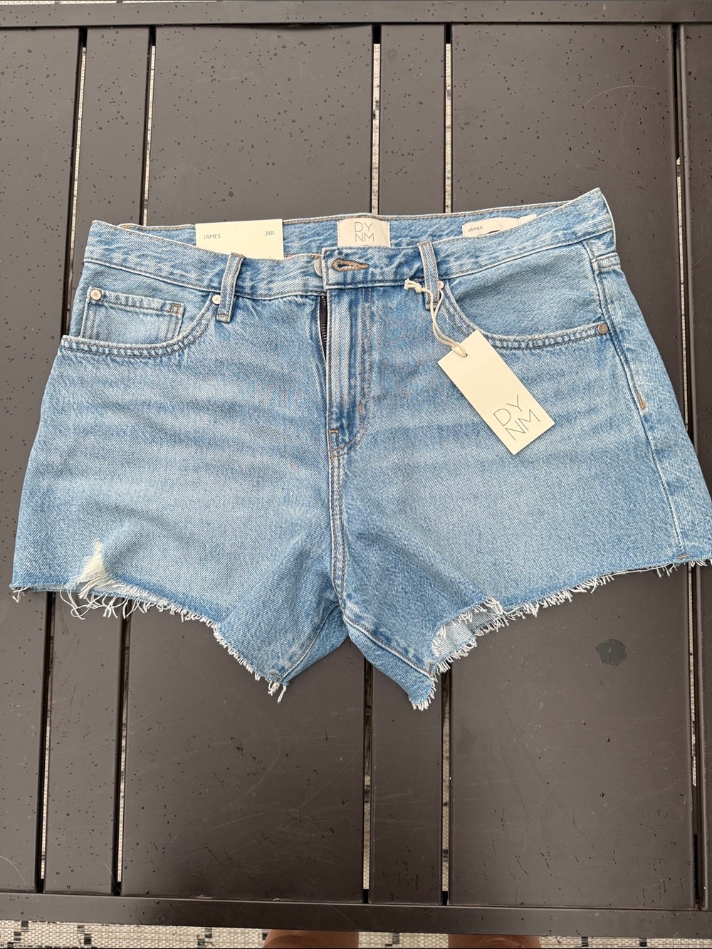 DYNM mid-Rise relaxed short Cutoff Denim Shorts in Light Blue 31R NWT